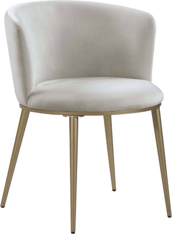 Skylar Velvet / Engineered Wood / Iron / Foam Contemporary Cream Velvet Dining Chair - 23.5" W x 23.5" D x 30" H