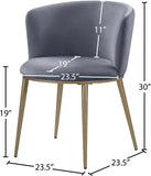 Skylar Velvet / Engineered Wood / Iron / Foam Contemporary Grey Velvet Dining Chair - 23.5" W x 23.5" D x 30" H