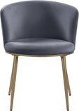 Skylar Velvet / Engineered Wood / Iron / Foam Contemporary Grey Velvet Dining Chair - 23.5" W x 23.5" D x 30" H