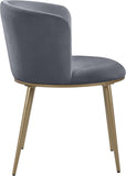 Skylar Velvet / Engineered Wood / Iron / Foam Contemporary Grey Velvet Dining Chair - 23.5" W x 23.5" D x 30" H