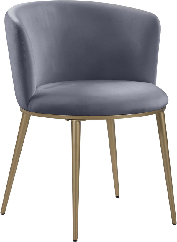 Skylar Velvet / Engineered Wood / Iron / Foam Contemporary Grey Velvet Dining Chair - 23.5" W x 23.5" D x 30" H