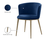 Skylar Velvet / Engineered Wood / Iron / Foam Contemporary Navy Velvet Dining Chair - 23.5" W x 23.5" D x 30" H