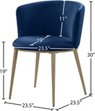 Skylar Velvet / Engineered Wood / Iron / Foam Contemporary Navy Velvet Dining Chair - 23.5" W x 23.5" D x 30" H