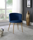 Skylar Velvet / Engineered Wood / Iron / Foam Contemporary Navy Velvet Dining Chair - 23.5" W x 23.5" D x 30" H