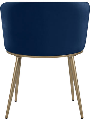 Skylar Velvet / Engineered Wood / Iron / Foam Contemporary Navy Velvet Dining Chair - 23.5" W x 23.5" D x 30" H