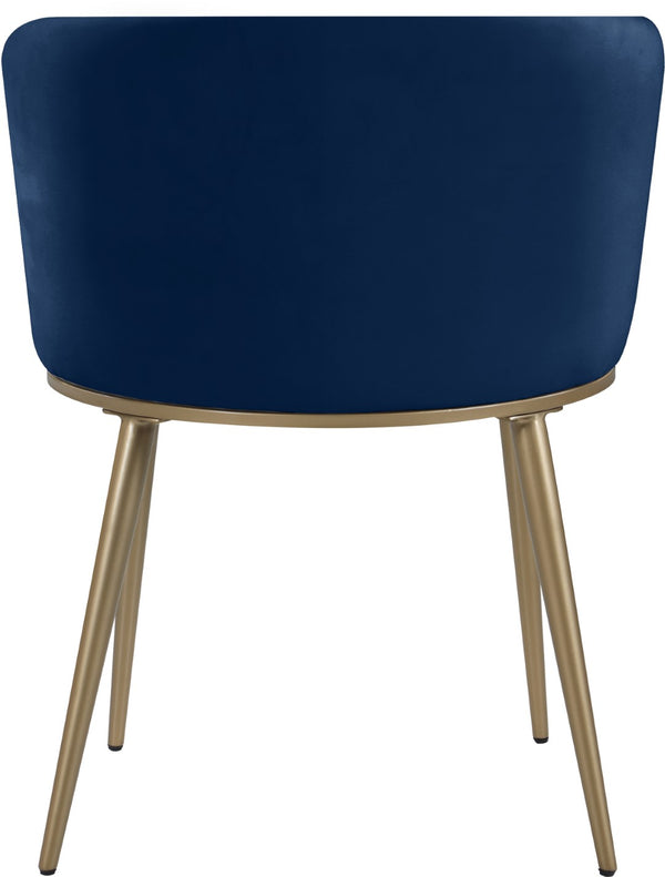 Skylar Velvet / Engineered Wood / Iron / Foam Contemporary Navy Velvet Dining Chair - 23.5" W x 23.5" D x 30" H