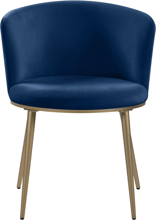 Skylar Velvet / Engineered Wood / Iron / Foam Contemporary Navy Velvet Dining Chair - 23.5" W x 23.5" D x 30" H
