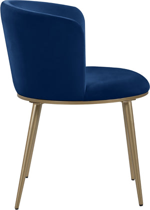 Skylar Velvet / Engineered Wood / Iron / Foam Contemporary Navy Velvet Dining Chair - 23.5" W x 23.5" D x 30" H