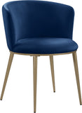 Skylar Velvet / Engineered Wood / Iron / Foam Contemporary Navy Velvet Dining Chair - 23.5" W x 23.5" D x 30" H