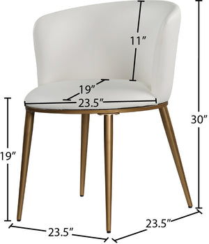 Skylar Faux Leather / Iron / Engineered Wood / Foam Contemporary White Faux Leather Dining Chair - 23.5" W x 23.5" D x 30" H
