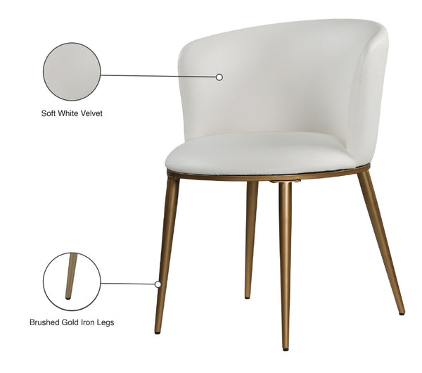 Skylar Faux Leather / Iron / Engineered Wood / Foam Contemporary White Faux Leather Dining Chair - 23.5" W x 23.5" D x 30" H