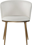 Skylar Faux Leather / Iron / Engineered Wood / Foam Contemporary White Faux Leather Dining Chair - 23.5" W x 23.5" D x 30" H