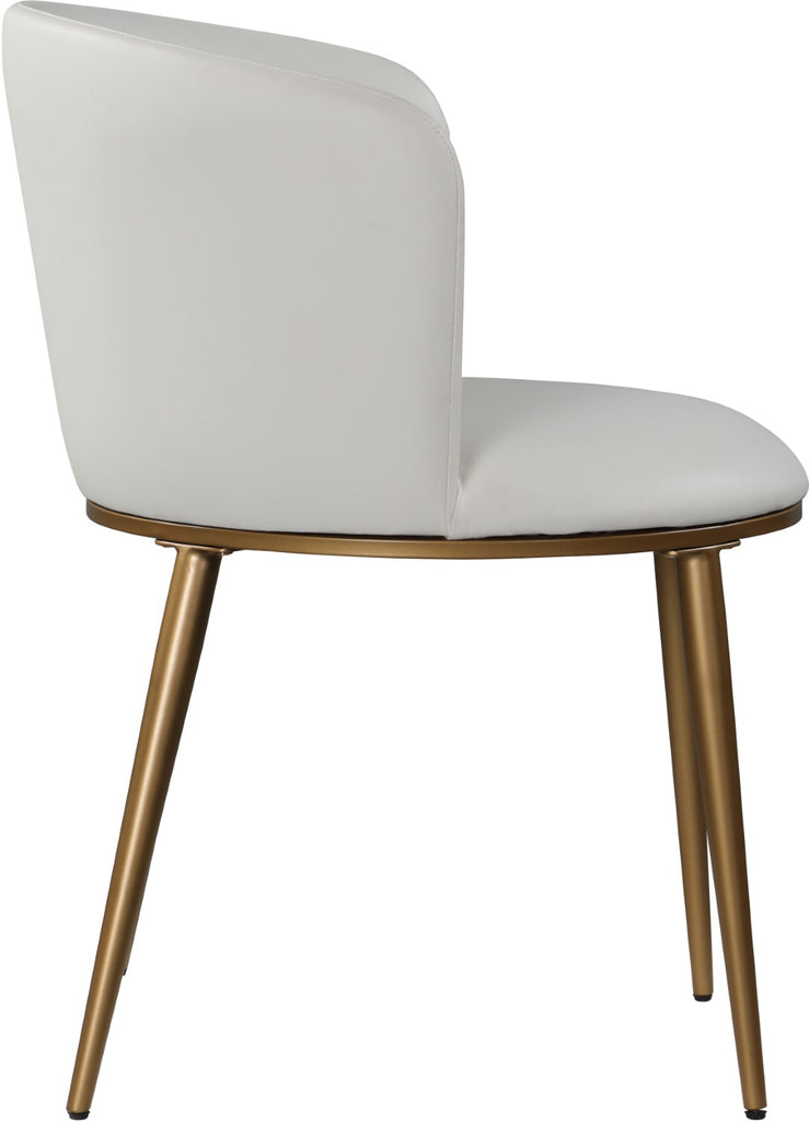 Skylar Faux Leather / Iron / Engineered Wood / Foam Contemporary White Faux Leather Dining Chair - 23.5" W x 23.5" D x 30" H