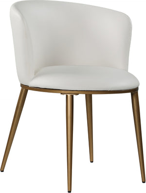 Skylar Faux Leather / Iron / Engineered Wood / Foam Contemporary White Faux Leather Dining Chair - 23.5" W x 23.5" D x 30" H