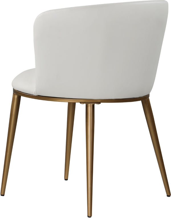 Skylar Faux Leather / Iron / Engineered Wood / Foam Contemporary White Faux Leather Dining Chair - 23.5" W x 23.5" D x 30" H