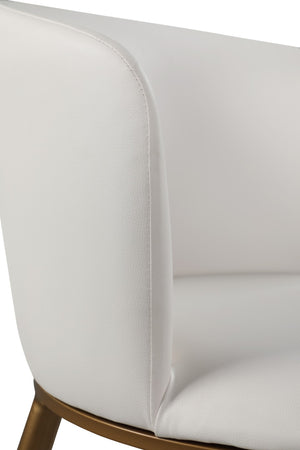 Skylar Faux Leather / Iron / Engineered Wood / Foam Contemporary White Faux Leather Dining Chair - 23.5" W x 23.5" D x 30" H