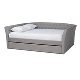 Delora Modern Contemporary Fabric Upholstered Full Size Daybed with Trundle Bed