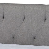 Baxton Studio Delora Modern and Contemporary Light Grey Fabric Upholstered Queen Size Daybed with Roll-Out Trundle Bed