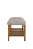 Charla Contemporary/Casual Bench Light Gray Fabric (cc# tbc) • Oak (Nature - Wood Leg/Shelf) 96680-ACME