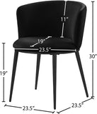 Skylar Velvet / Engineered Wood / Iron Contemporary Black Velvet Dining Chair - 23.5" W x 23.5" D x 30" H