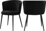 Skylar Velvet / Engineered Wood / Iron Contemporary Black Velvet Dining Chair - 23.5" W x 23.5" D x 30" H