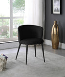 Skylar Velvet / Engineered Wood / Iron Contemporary Black Velvet Dining Chair - 23.5" W x 23.5" D x 30" H