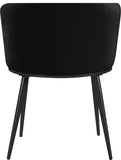 Skylar Velvet / Engineered Wood / Iron Contemporary Black Velvet Dining Chair - 23.5" W x 23.5" D x 30" H