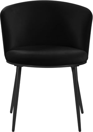 Skylar Velvet / Engineered Wood / Iron Contemporary Black Velvet Dining Chair - 23.5" W x 23.5" D x 30" H
