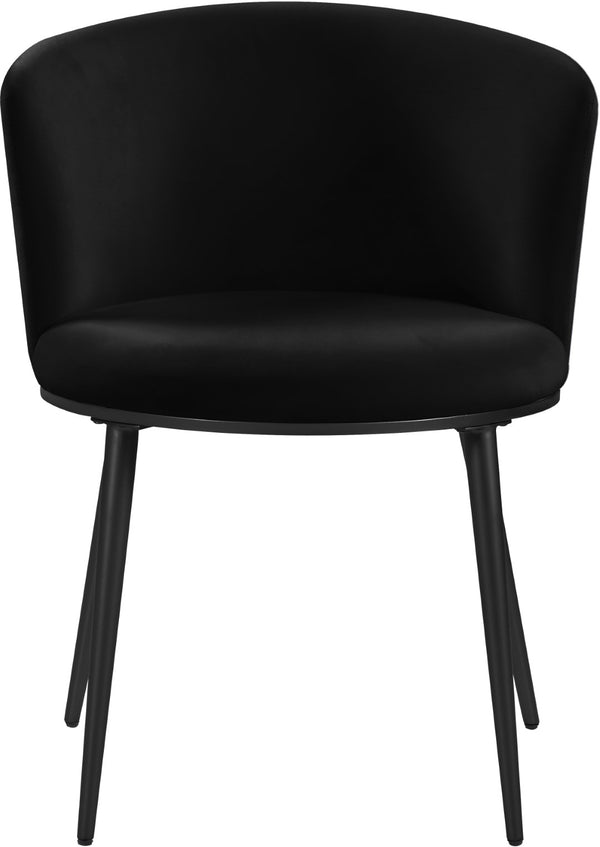 Skylar Velvet / Engineered Wood / Iron Contemporary Black Velvet Dining Chair - 23.5" W x 23.5" D x 30" H