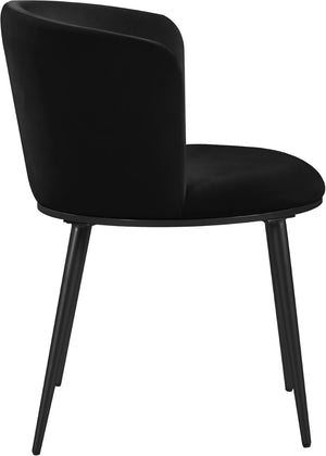 Skylar Velvet / Engineered Wood / Iron Contemporary Black Velvet Dining Chair - 23.5" W x 23.5" D x 30" H