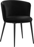 Skylar Velvet / Engineered Wood / Iron Contemporary Black Velvet Dining Chair - 23.5" W x 23.5" D x 30" H