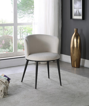 Skylar Velvet / Engineered Wood / Iron Contemporary Cream Velvet Dining Chair - 23.5" W x 23.5" D x 30" H