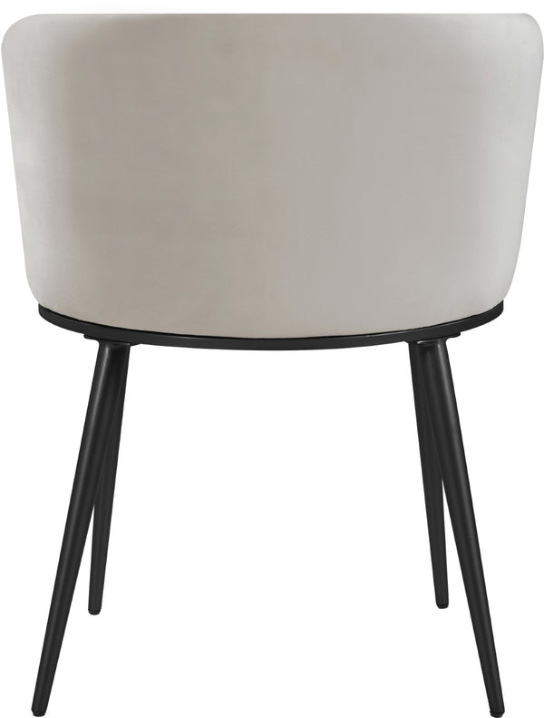 Skylar Velvet / Engineered Wood / Iron Contemporary Cream Velvet Dining Chair - 23.5" W x 23.5" D x 30" H