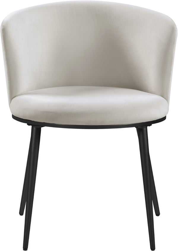 Skylar Velvet / Engineered Wood / Iron Contemporary Cream Velvet Dining Chair - 23.5" W x 23.5" D x 30" H