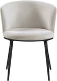 Skylar Velvet / Engineered Wood / Iron Contemporary Cream Velvet Dining Chair - 23.5" W x 23.5" D x 30" H