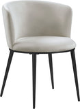 Skylar Velvet / Engineered Wood / Iron Contemporary Cream Velvet Dining Chair - 23.5" W x 23.5" D x 30" H