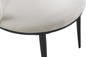 Skylar Velvet / Engineered Wood / Iron Contemporary Cream Velvet Dining Chair - 23.5" W x 23.5" D x 30" H