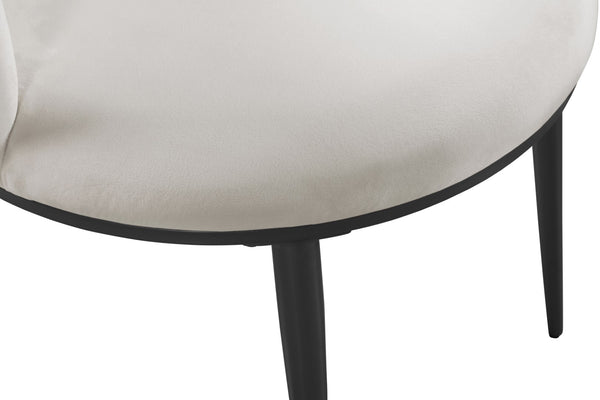 Skylar Velvet / Engineered Wood / Iron Contemporary Cream Velvet Dining Chair - 23.5" W x 23.5" D x 30" H