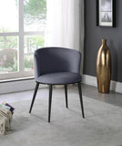 Skylar Velvet / Engineered Wood / Iron Contemporary Grey Velvet Dining Chair - 23.5" W x 23.5" D x 30" H