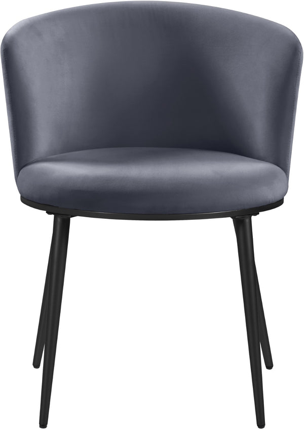 Skylar Velvet / Engineered Wood / Iron Contemporary Grey Velvet Dining Chair - 23.5" W x 23.5" D x 30" H