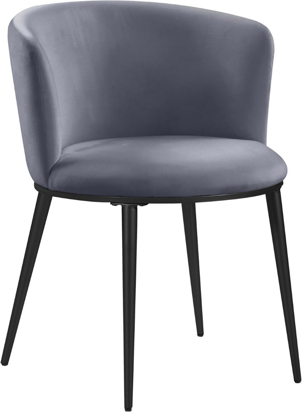 Skylar Velvet / Engineered Wood / Iron Contemporary Grey Velvet Dining Chair - 23.5" W x 23.5" D x 30" H