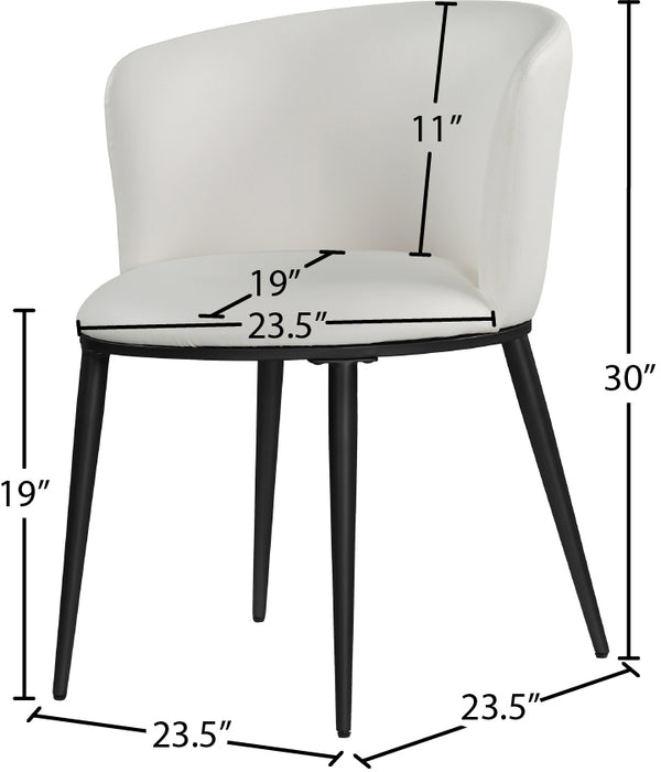 Skylar Faux Leather / Iron / Engineered Wood / Foam Contemporary White Faux Leather Dining Chair - 23.5" W x 23.5" D x 30" H