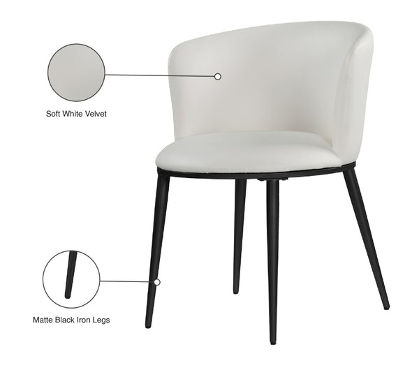 Skylar Faux Leather / Iron / Engineered Wood / Foam Contemporary White Faux Leather Dining Chair - 23.5" W x 23.5" D x 30" H