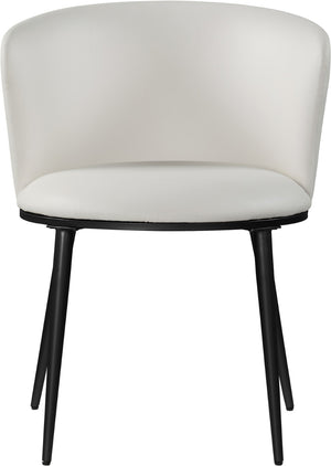 Skylar Faux Leather / Iron / Engineered Wood / Foam Contemporary White Faux Leather Dining Chair - 23.5" W x 23.5" D x 30" H
