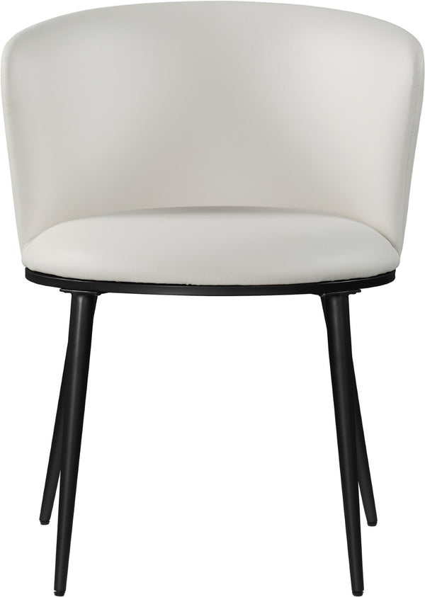 Skylar Faux Leather / Iron / Engineered Wood / Foam Contemporary White Faux Leather Dining Chair - 23.5" W x 23.5" D x 30" H