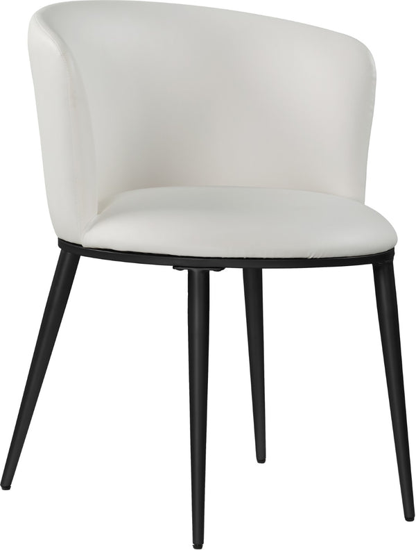 Skylar Faux Leather / Iron / Engineered Wood / Foam Contemporary White Faux Leather Dining Chair - 23.5" W x 23.5" D x 30" H