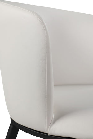 Skylar Faux Leather / Iron / Engineered Wood / Foam Contemporary White Faux Leather Dining Chair - 23.5" W x 23.5" D x 30" H
