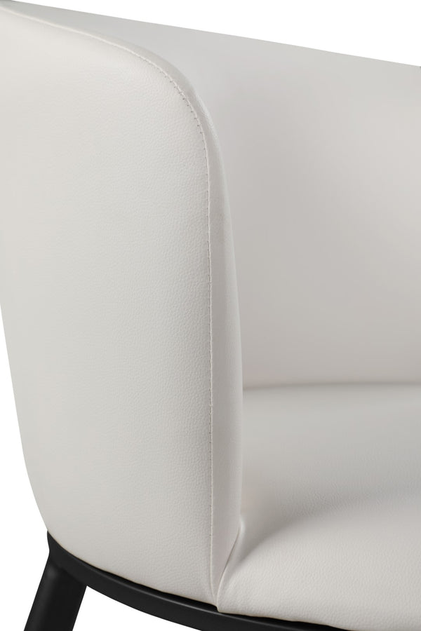 Skylar Faux Leather / Iron / Engineered Wood / Foam Contemporary White Faux Leather Dining Chair - 23.5" W x 23.5" D x 30" H