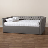 Baxton Studio Delora Modern and Contemporary Light Grey Fabric Upholstered Full Size Daybed
