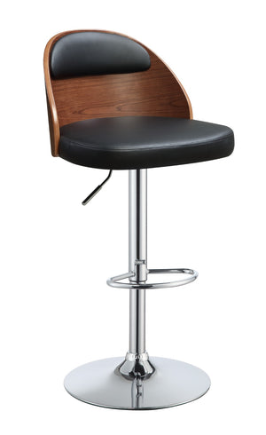 Camila Contemporary/Casual Swivel Adjustable Stool (1Pc) Black PU • Walnut 96748-ACME